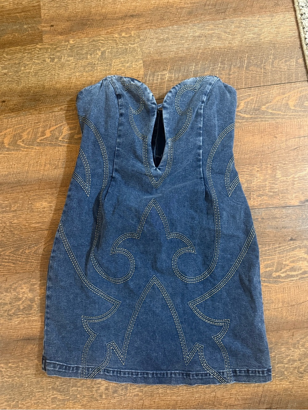 Blue B Collection Western Denim Bustier Mini Dress Size Small